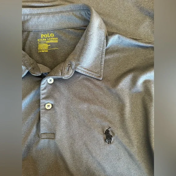 Polo Ralph Lauren Polo Shirt Mens L Charcoal Gray Performance Golf Stretch Shirt - Picture 3 of 4